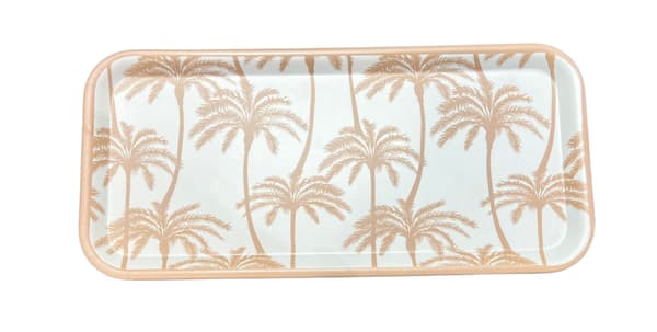 Bricka Palmer Vit/Beige Melamin liten Vit