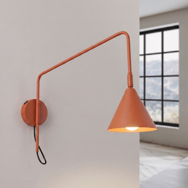 Vägglampa NOX 1 röd ockra med strömbrytare Red