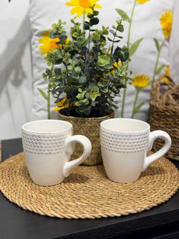 Mugg Etrusk Vit Keramik 4-pack White
