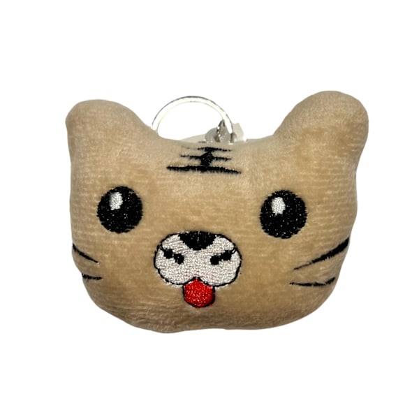 Nyckelring Mjukis Brun Katt MultiColor Brun Katt