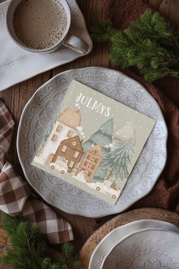 Majas Cottage Servetter Julmys 20-pack multifärg