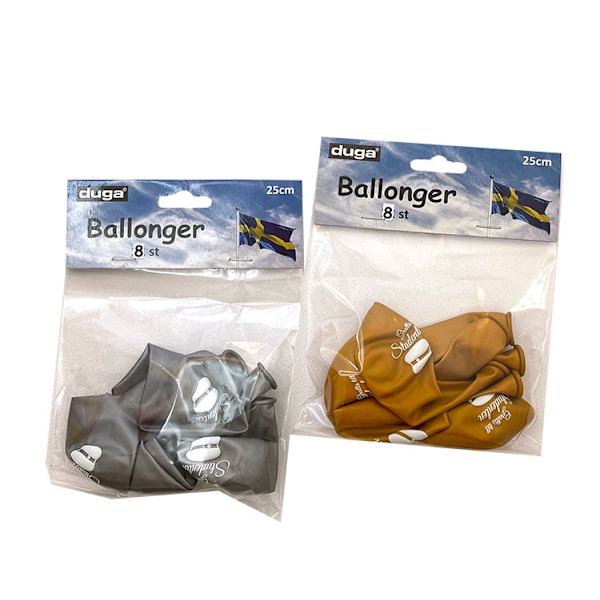Ballonger Student Gull/Sølv 8-pakning