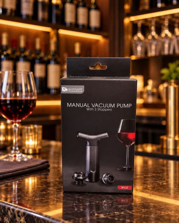 Vakuum Pump Vin Vinlagring Förvaring 2 korkar Black