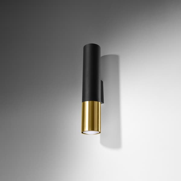 Vägglampa LOOPEZ svart/guld Black