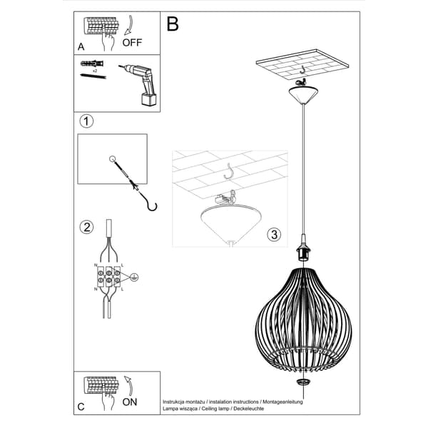 Pendel lampa APRILLA trä Brown