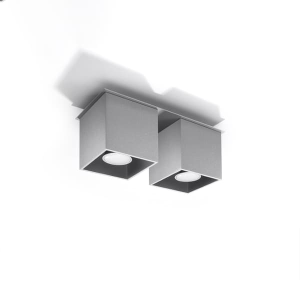 Taklampa QUAD 2 grå Grey
