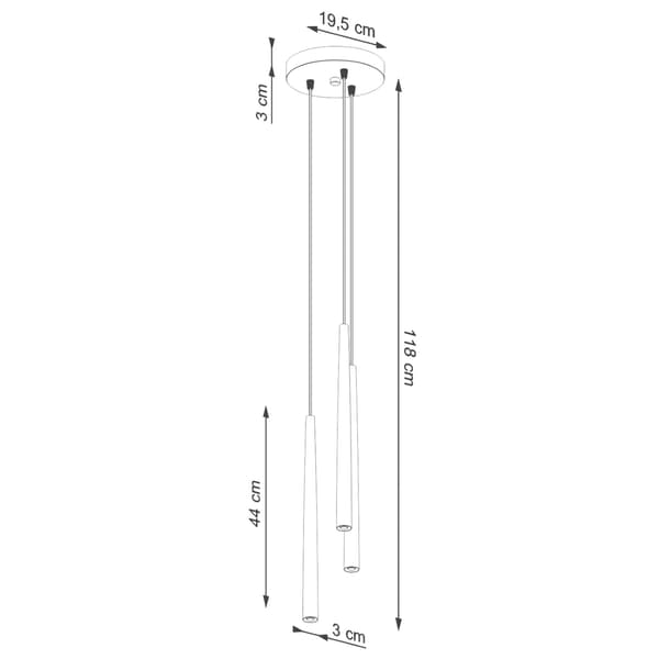 Pedantlampa BLISS 3P svart Black