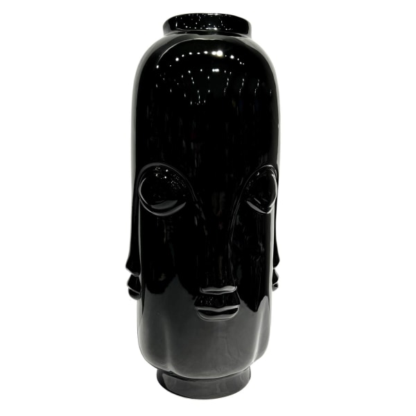Vase Face Black 40 cm Black