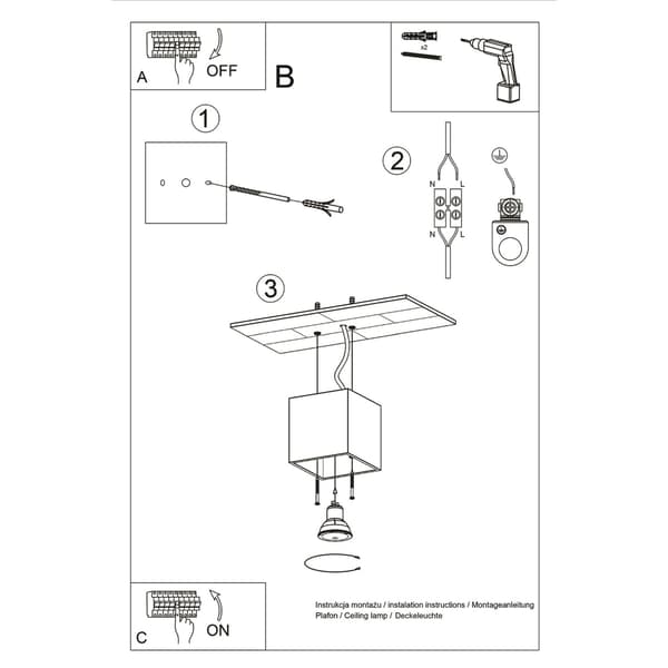 Taklampa QUAD 1 antracit Anthracite