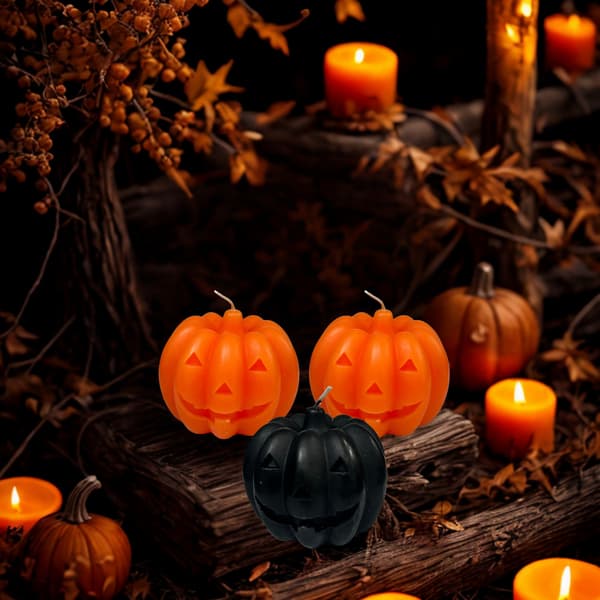 Ljus Pumpa Halloween Orange 7 cm Orange