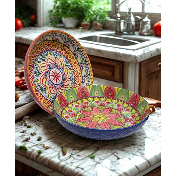 Skål Mönstrad 22 cm Multicolor