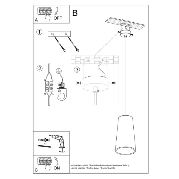 Keramisk hängande lampa GULCAN White