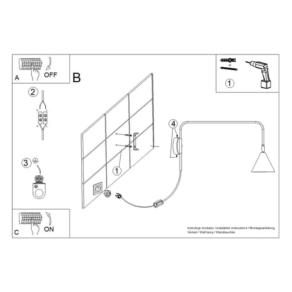 Vägglampa NOX vit White