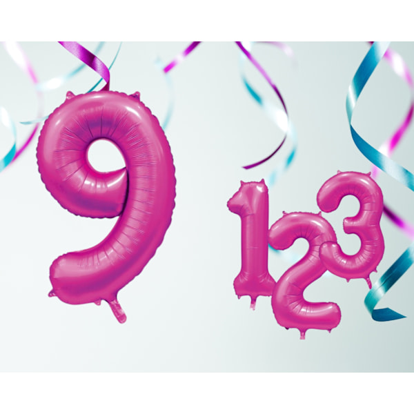 Ballong Siffra 9 Rosa 86 cm Rosa