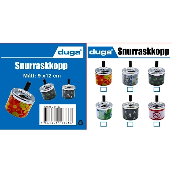 Askfat Sedlar Snurr Metall multifärg