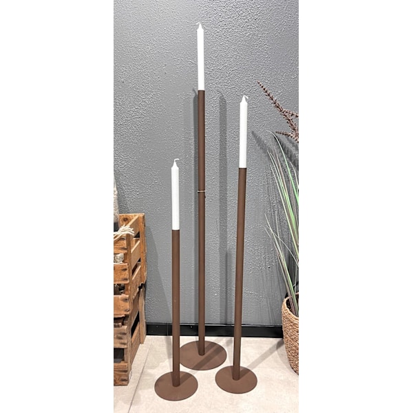 Ljusstake Golv Smide Rost 100 cm Brun