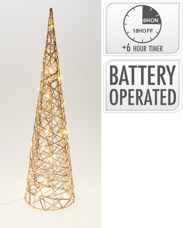 Julkon Guld med LED-belysning Belysning Timer 60 cm Guld