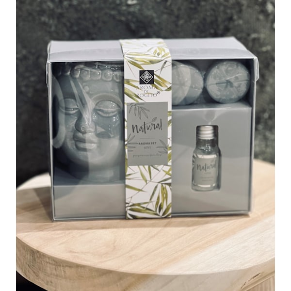 Aromaset Buddha Aromalampa Vax Doftolja Lotus Presentset Grey Lotus