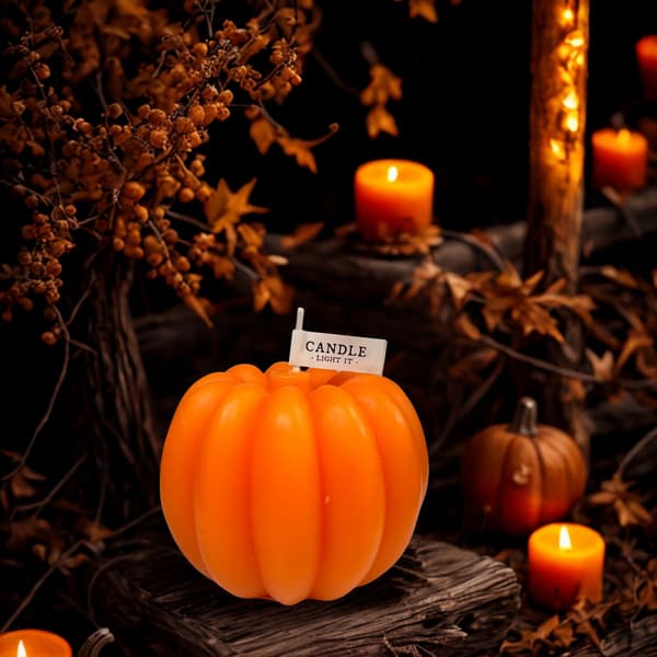 Ljus Pumpa Halloween Orange 9 cm Orange