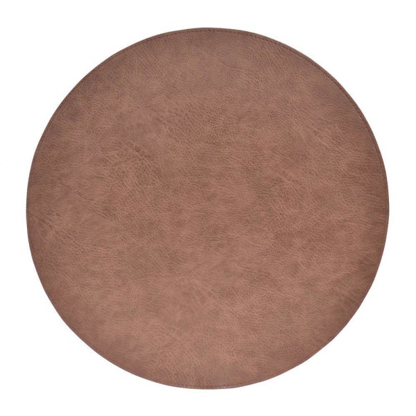 Belegg Skinn / skinn-look grå / brun Rund 4-p Tablet Brown