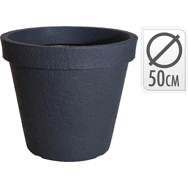 Kruka Svartgrå Plast D50 cm Black