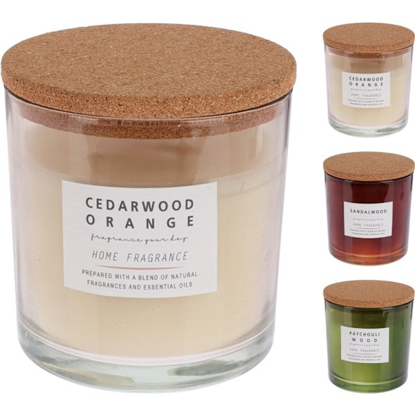 Doftljus Glasburk Lock Cedarwood Orange Sandalwood Patchouli Wood Brown Sandalwood
