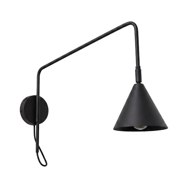 Vägglampa NOX 1 svart med strömbrytare Svart
