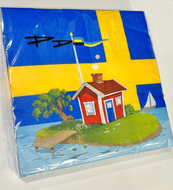 Servetter Sommarstuga 33x33 cm 20-pack multifärg