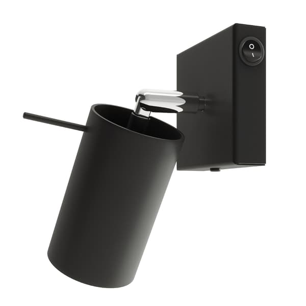 Vägglampa RING svart en strömbrytare Black