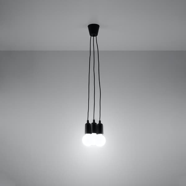 Pendel lampa DIEGO 3 svart Black