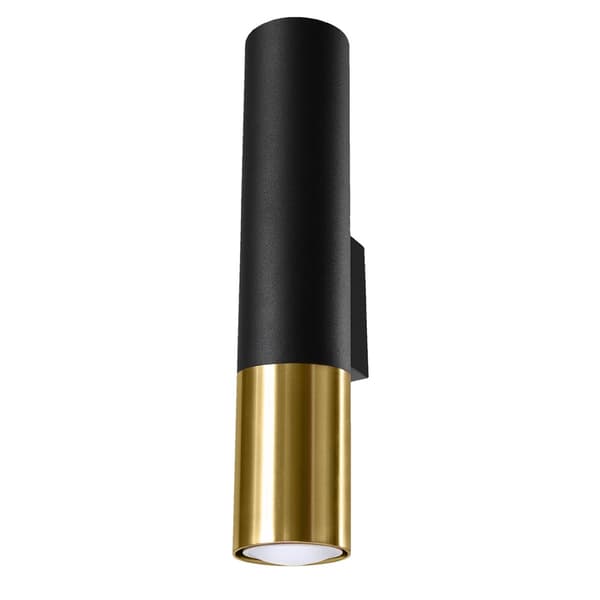 Vägglampa LOOPEZ svart/guld Svart