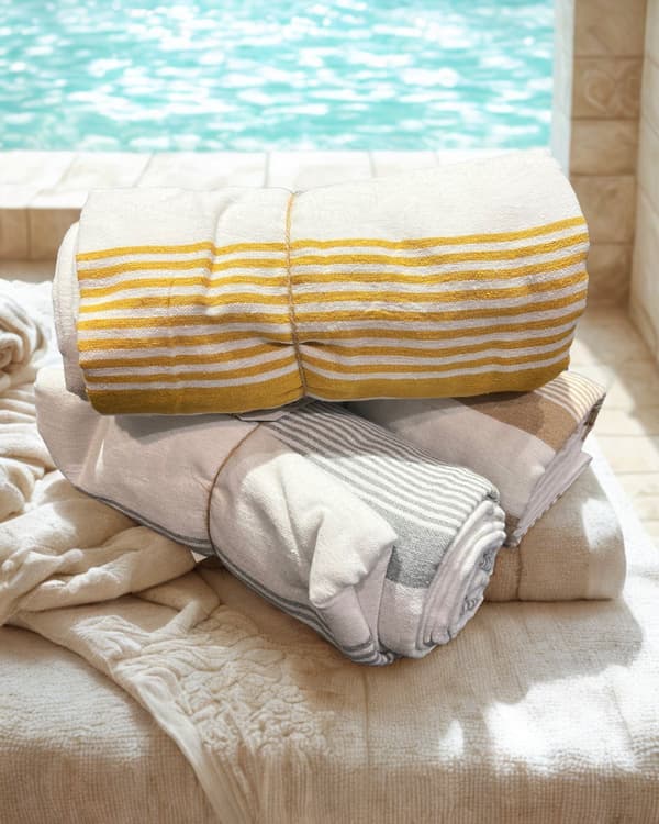 Hamam Handduk Badlakan Strandfilt 150x220 cm Beige Beige