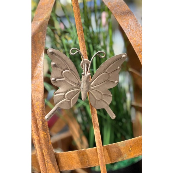 Butterfly Metal Magnet 10 cm Brown