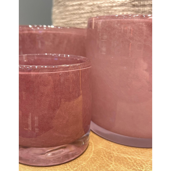 Ljushållare Mörkrosa Glas 12x12 cm Mörkrosa