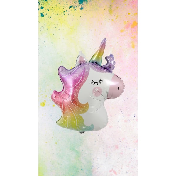 Ballong Unicorn Enhörning Folie 60 cm Vit