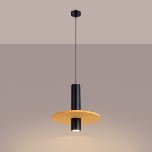 Taklampa PELTA 1 svart/gul Multicolor