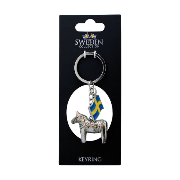 Nyckelring Souvenir Dalahäst grå