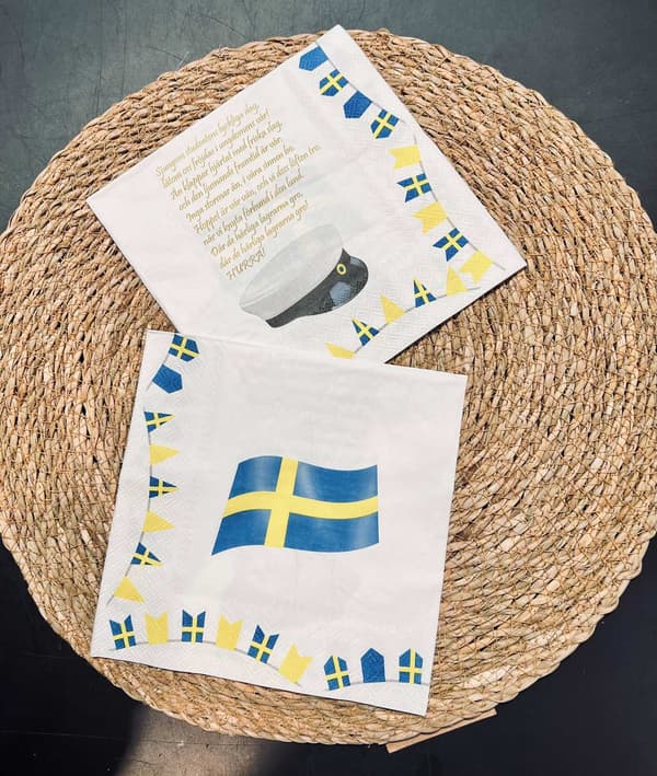 Servett Student med Studentsång 20-pack 33x33cm Vit