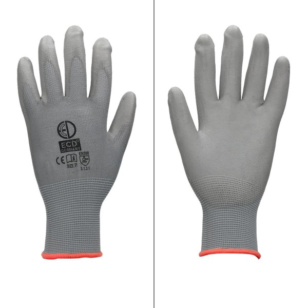 ECD 4 Germany par PU-arbete handskar, storlek 7-S, Gray, grå S f6fe | grå |  s | Fyndiq
