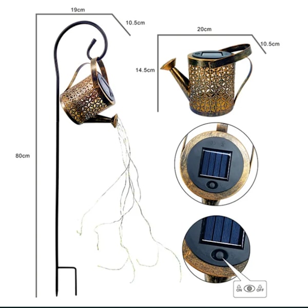 Utebelysning - Trädgård - Lysande Kanna - Solceller -