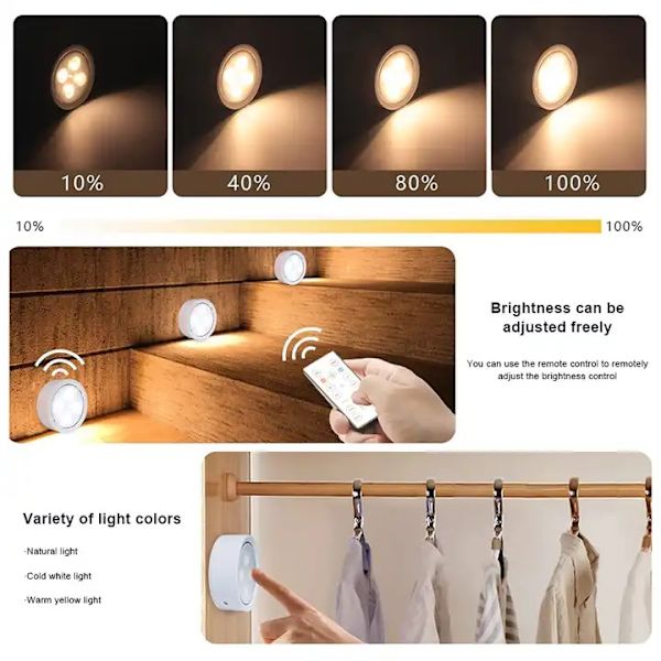 Nattlampa/Myslampa - Led/4- Fjärrkontroll - 2 st -