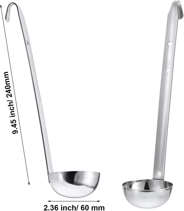 3 st rostfria soppslevar med hällkant för kökssoppa sås (2 oz)