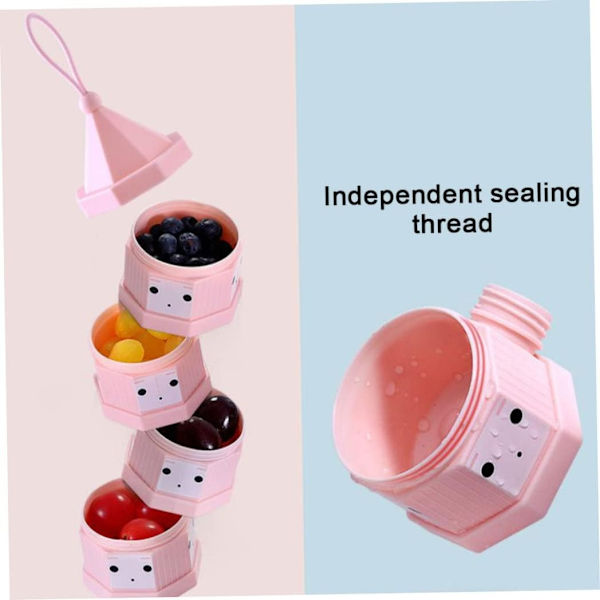 Baby mjölkpulver dispenser bärbar 3 lager tecknad mjölkpulver mellanmål förvaringsbehållare för småbarn