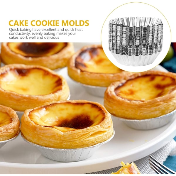 Set med 30 st non-stick aluminium pajformar för cupcakes, kakor, pudding och tårta
