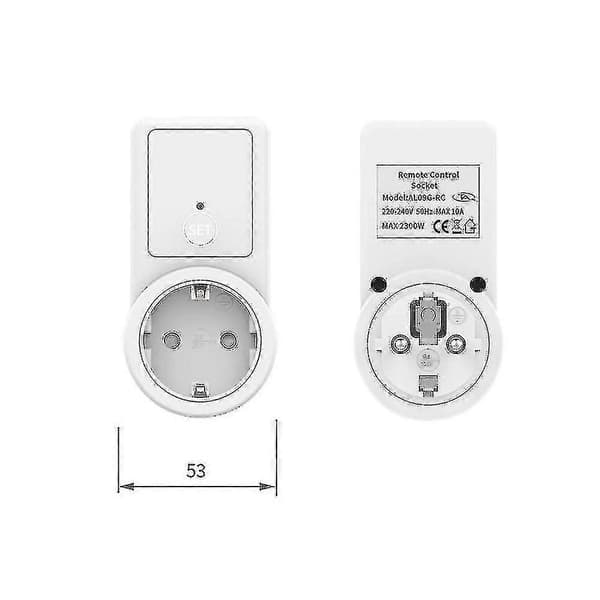 1-5x Trådløs Smart Fjernkontrollkontakt Uttak Strømuttak EU-plugg 1PC 1PC Remote power socket
