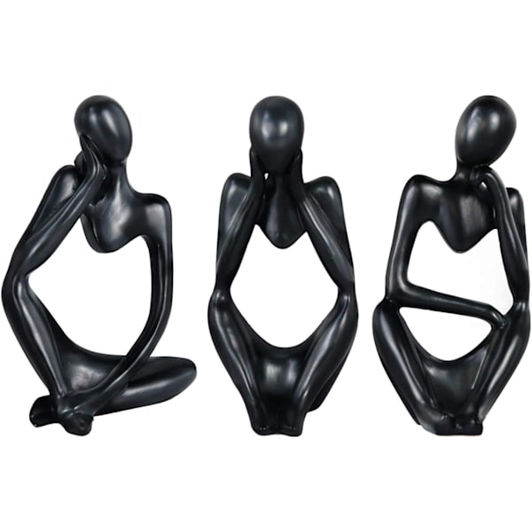 Hartsstaty i resin, tänkarstil, abstrakt skulptur, samlarobjekt, prydnadsföremål för heminredning