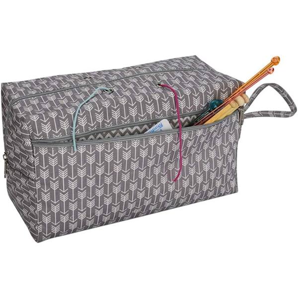 Stickpåsegarn förvaringspåse, 13 x 11,5 x 21 cm, för garnnystan, virknålar, sticknålar