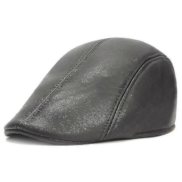 Läder Basker Mössa Casual Hatt
