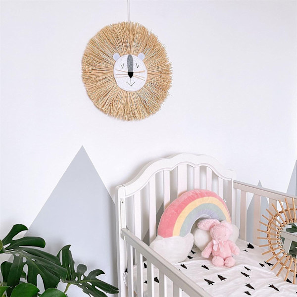 Lion Väggdekor Handvävda Smycken Modern Heminredning Tillbehör Hänge Fest Babyshower Sovrum