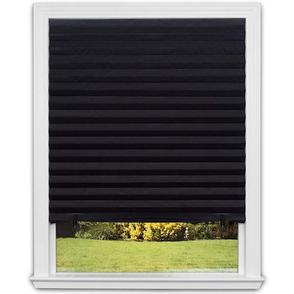 Shade 1617201 Original Blackout Plisserad Pappersgardin, 36 tum x 72 tum, 6-pack, Svart